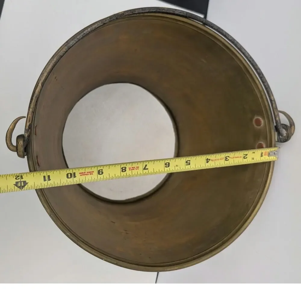 1860s Spun Brass Bucket Hayden Patent 1851 1865 1866 Waterbury Brass Hearth Pail